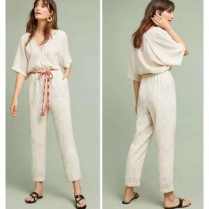Feather Bone by Anthropologie Cream Boho Jumpsuit